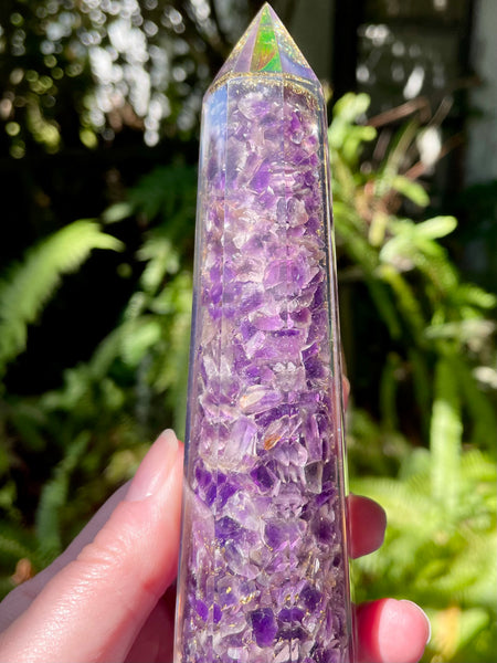 Purple Amethyst Orgonite Tower - Morganna’s Treasures