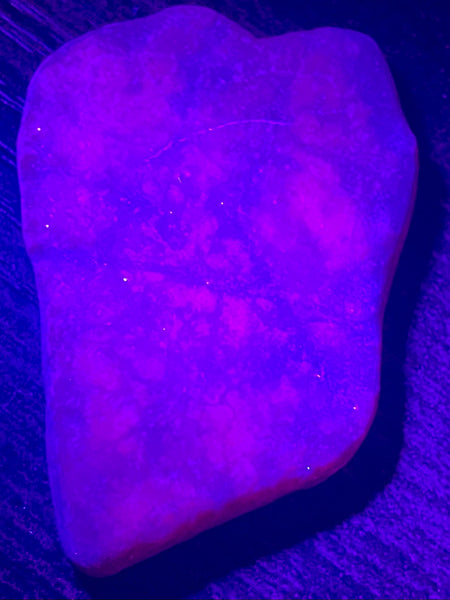 Fluorescent Ruby Corundum Palm Stone - Morganna’s Treasures 