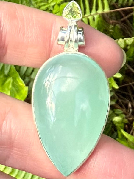Aqua Chalcedony and Peridot Pendant - Morganna’s Treasures
