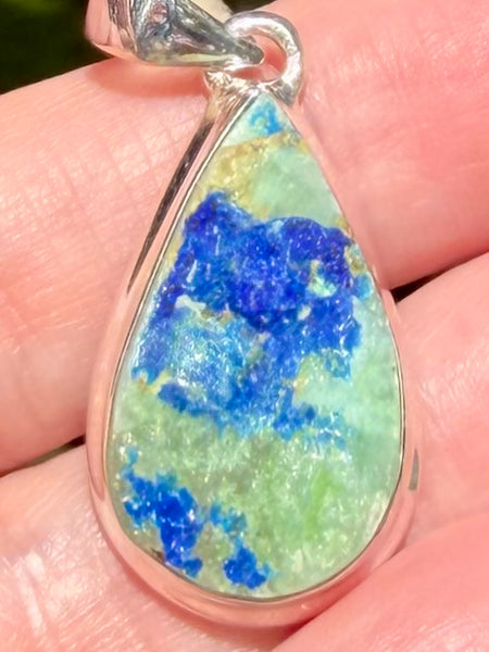 Rare Dioptase in Azurite Pendant
