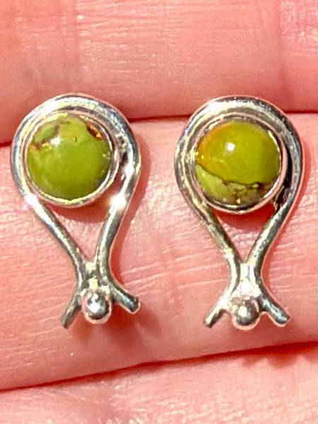 Green Copper Turquoise Studded Earrings - Morganna’s Treasures