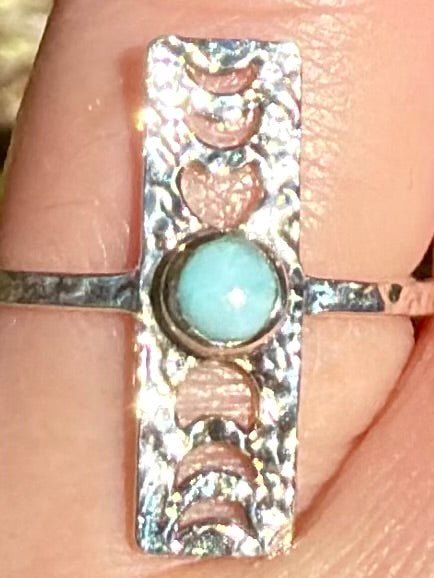 Larimar Phases of the Moon Ring Size 7.5