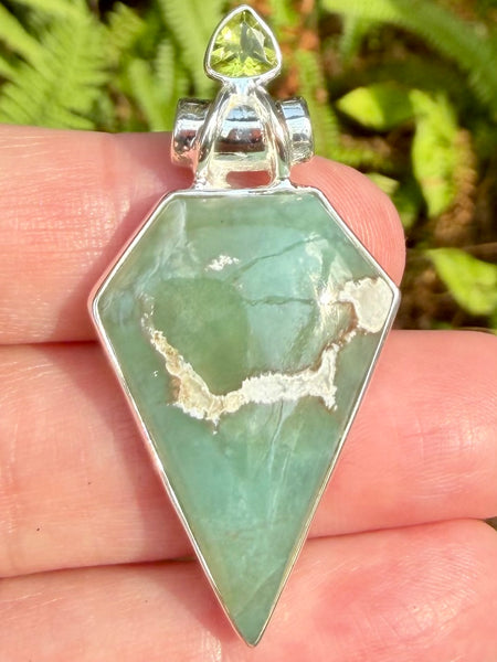 Aqua Chrysoprase and Peridot Pendant - Morganna’s Treasures