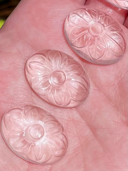 Gorgeous Clear Quartz Carved Flower Cabochon - Morganna’s Treasures