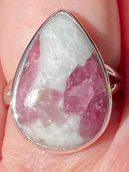 Pink Tourmaline in Quartz Ring Size 9 - Morganna’s Treasures