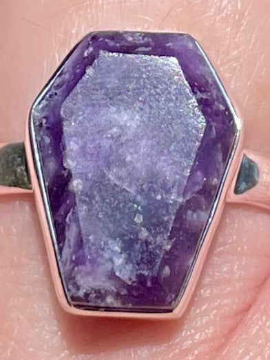 Lepidolite Coffin Ring Size 8 - Morganna’s Treasures
