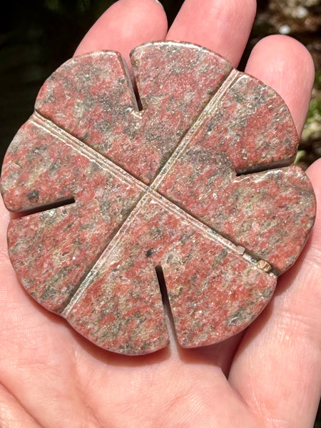 Red Jasper Carved Clover