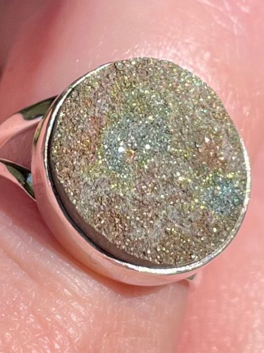 Rainbow Pyrite Druzy Ring Size 8 - Morganna’s Treasures 