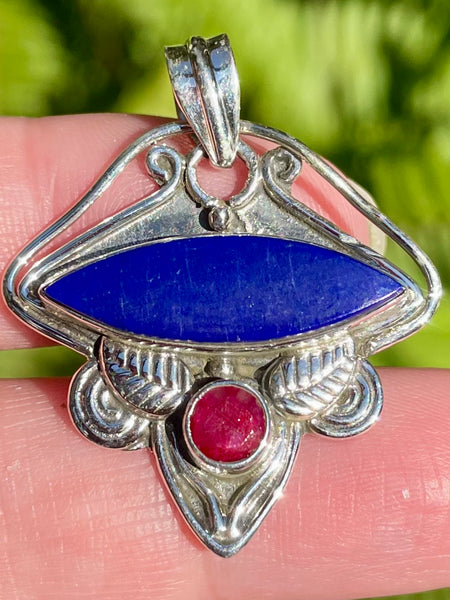 Lapis Lazuli and Ruby Pendant - Morganna’s Treasures 