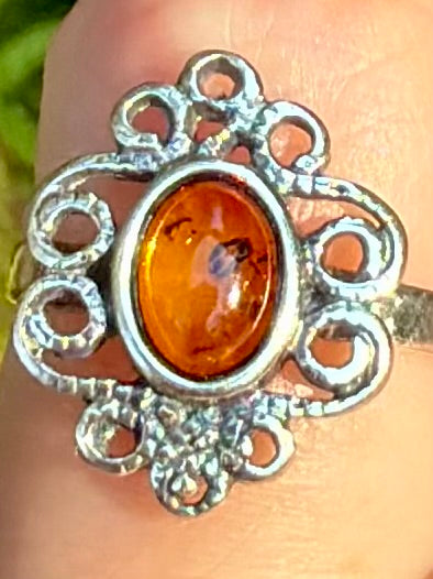 Baltic Amber Flower Ring Size 5 - Morganna’s Treasures