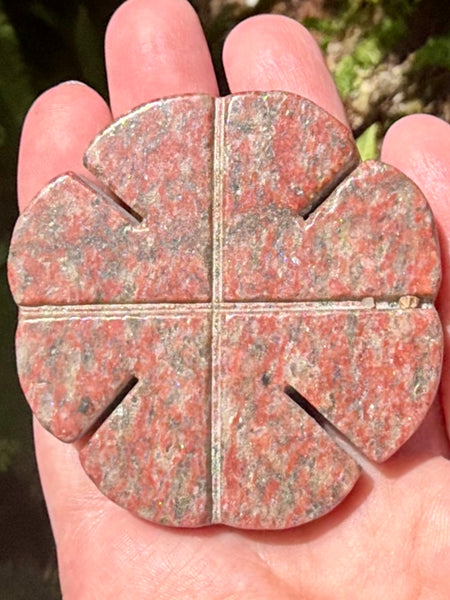 Red Jasper Carved Clover