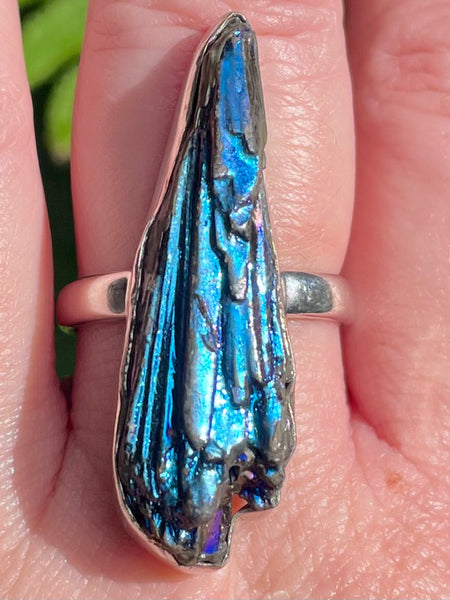 Rainbow Aura Kyanite Ring Size 8.5 - Morganna’s Treasures 