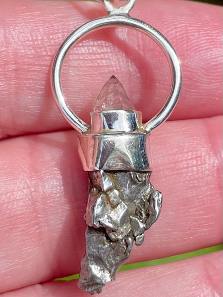 Meteorite Campo del Cielo and Herkimer Diamond Pendant - Morganna’s Treasures 