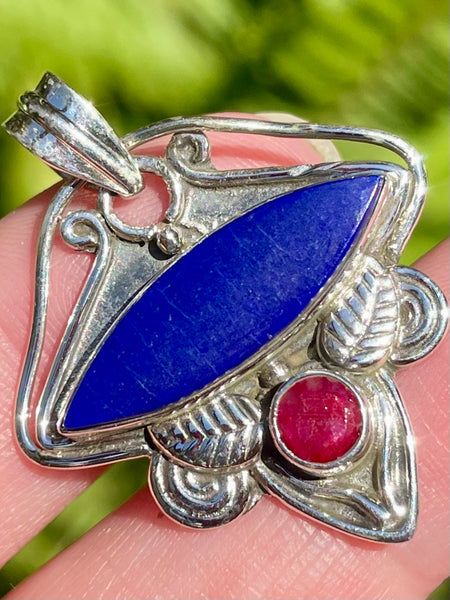 Lapis Lazuli and Ruby Pendant - Morganna’s Treasures 