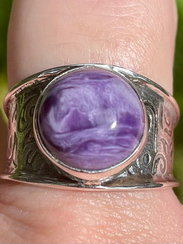 Large Charoite Ring Size 9.5