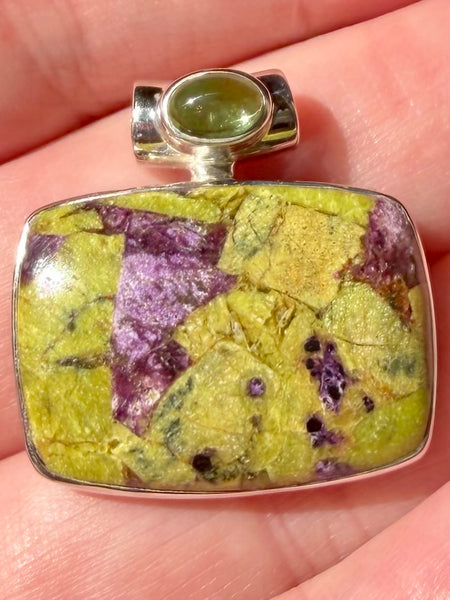 Atlantisite and Peridot Pendant