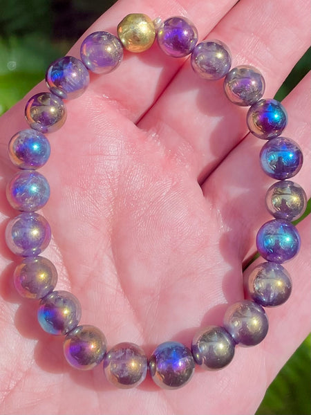 Titanium Aura Amethyst Bracelet - Morganna’s Treasures