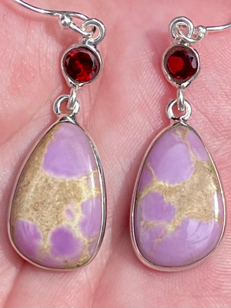 Phosphosiderite and Garnet Earrings - Morganna’s Treasures 