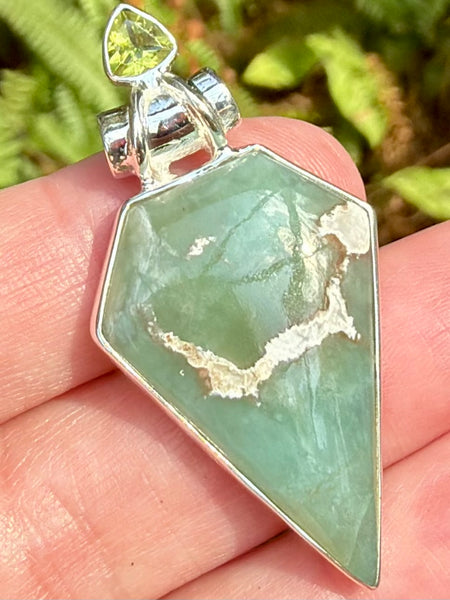 Aqua Chrysoprase and Peridot Pendant - Morganna’s Treasures