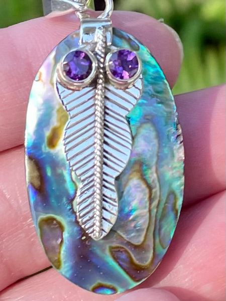 Mermaids Dream Abalone Shell and Amethyst Pendant - Morganna’s Treasures