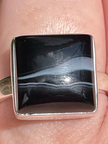 Black Botswana Agate Ring Size 9 - Morganna’s Treasures 