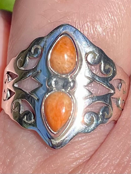 Orange Coral Ring Size 8 - Morganna’s Treasures 