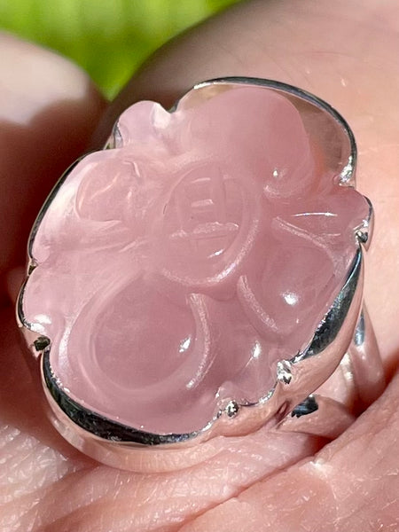 Carved Rose Quartz Ring Size 7 - Morganna’s Treasures 