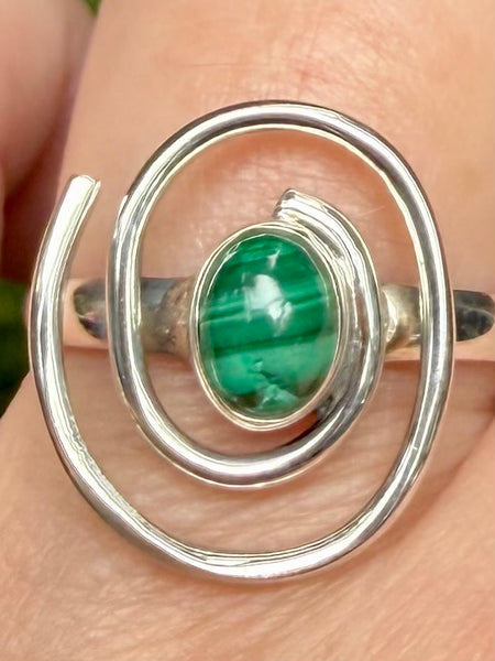 Malachite Spiral Ring Size 9