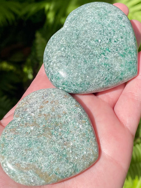 Rare Green Kyanite Heart Palm Stone - Large - Morganna’s Treasures