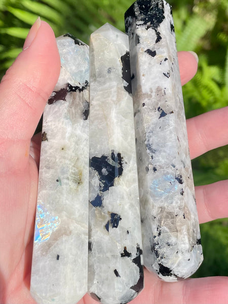 Rainbow Moonstone Crystal Massage Wand - Morganna’s Treasures