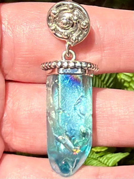Aqua Aura Quartz Pendant