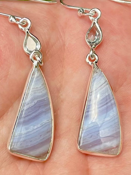 Blue Topaz and Blue Lace Agate Earrings - Morganna’s Treasures 