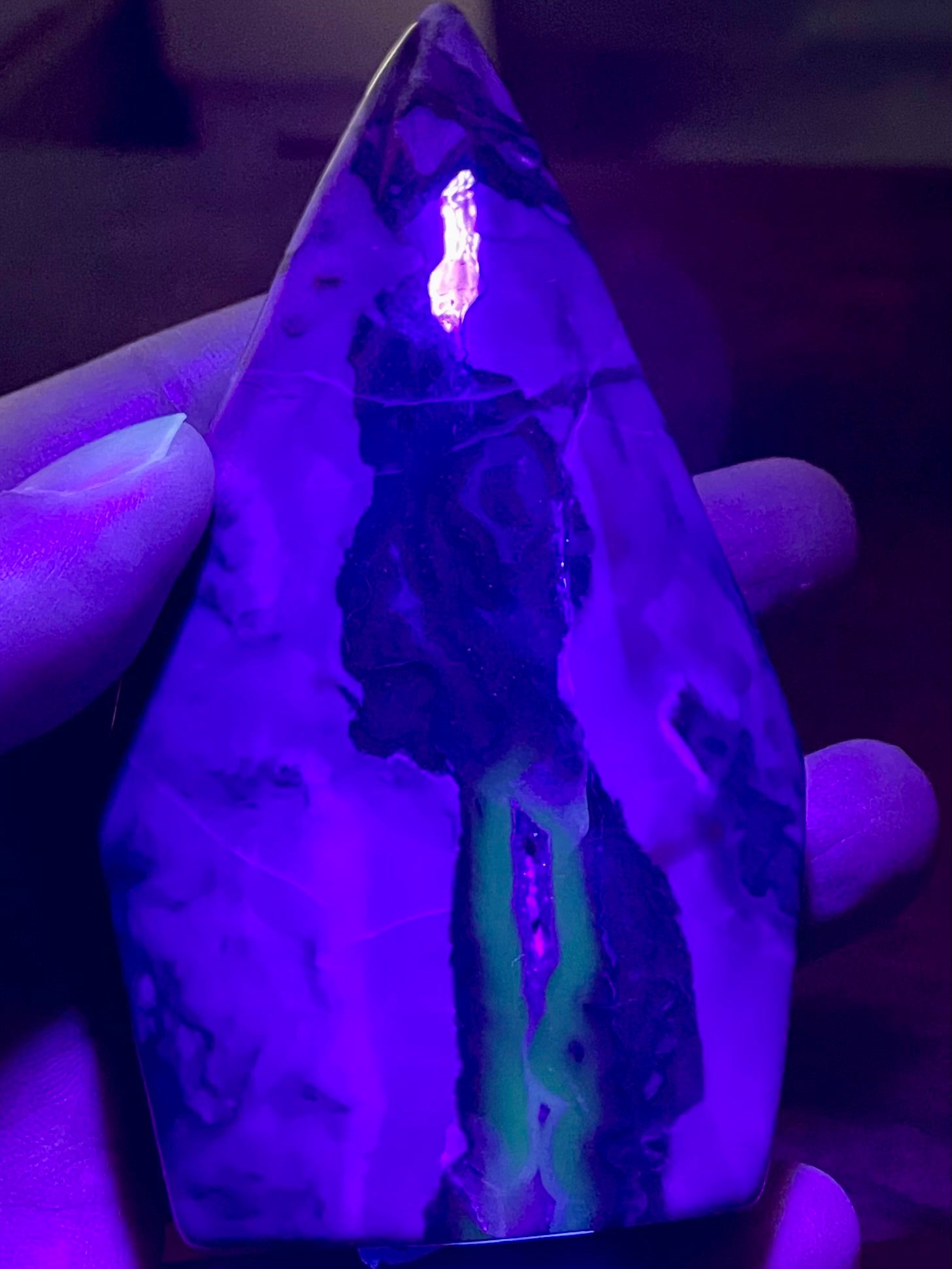 Stunning Fluorescent Volcano Agate Flame - Morganna’s Treasures 