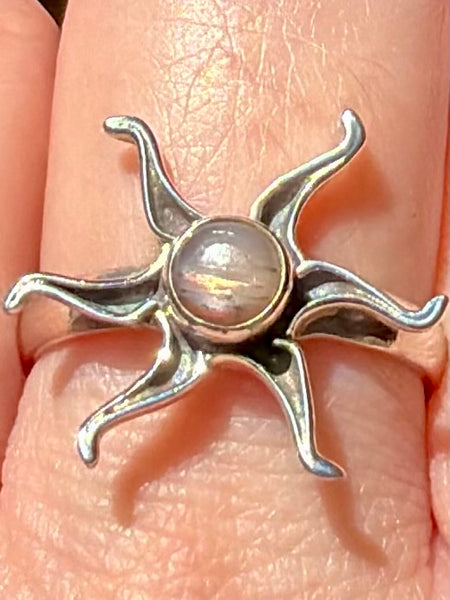 Black Sunstone Star Ring Size 9