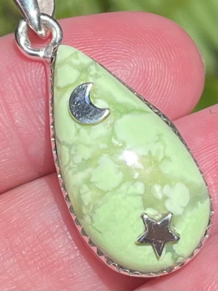 Moon & Star Variscite Pendant - Morganna’s Treasures 