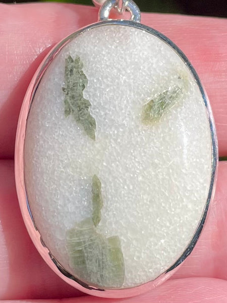 Green Tourmaline in Quartz Pendant - Morganna’s Treasures