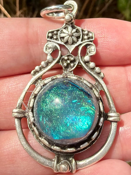 "Mermaid" Citrine, Azurite, Jet, Moonstone, Selenite, Aquamarine, Clear Quartz and Aluminum Orgonite Pendant - Morganna’s Treasures