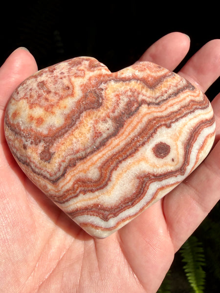 Large Red Calcite Carved Heart