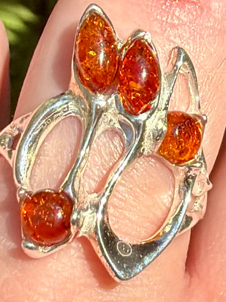 Abstract Baltic Amber Ring Size 9 - Morganna’s Treasures