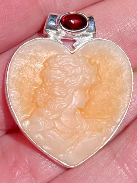 Cameo and Garnet Pendant