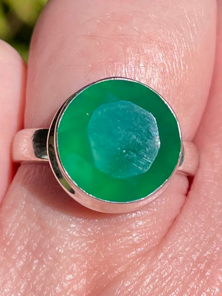 Faceted Green Onyx Ring Size 7.5 - Morganna’s Treasures 