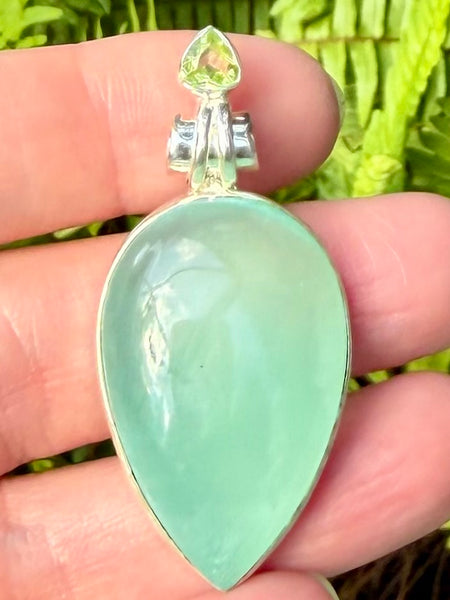 Aqua Chalcedony and Peridot Pendant - Morganna’s Treasures