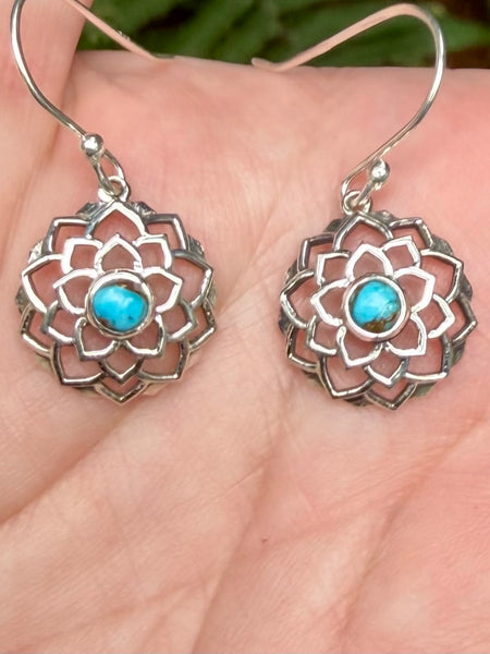 Blue Copper Turquoise Earrings