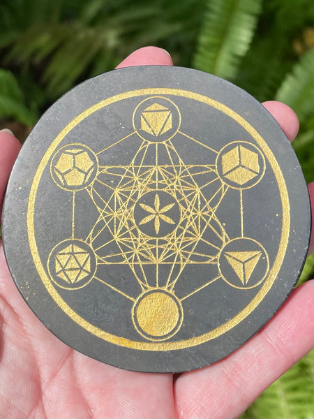 Shungite Sacred Geometry Charging Plate - Morganna’s Treasures