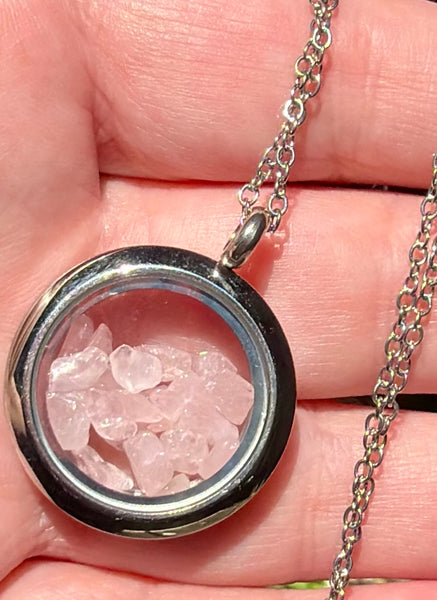 Caged Rose Quartz Pendant/Necklace