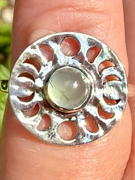 Prehnite Phases of the Moon Ring Size 5