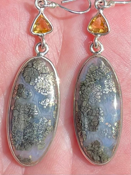 Pyrite in Agate and Citrine Earrings - Morganna’s Treasures 