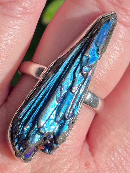 Rainbow Aura Kyanite Ring Size 8.5 - Morganna’s Treasures 