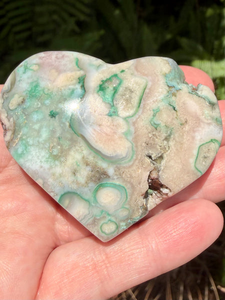 Green Opal Heart Palm Stone - Morganna’s Treasures