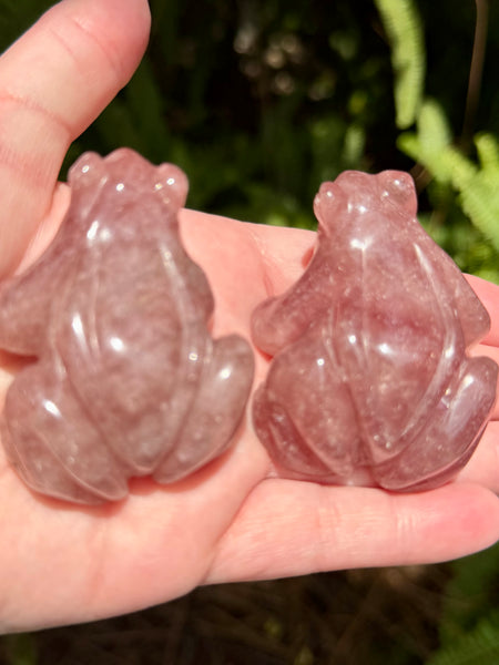 Strawberry Quartz Frogs - Morganna’s Treasures